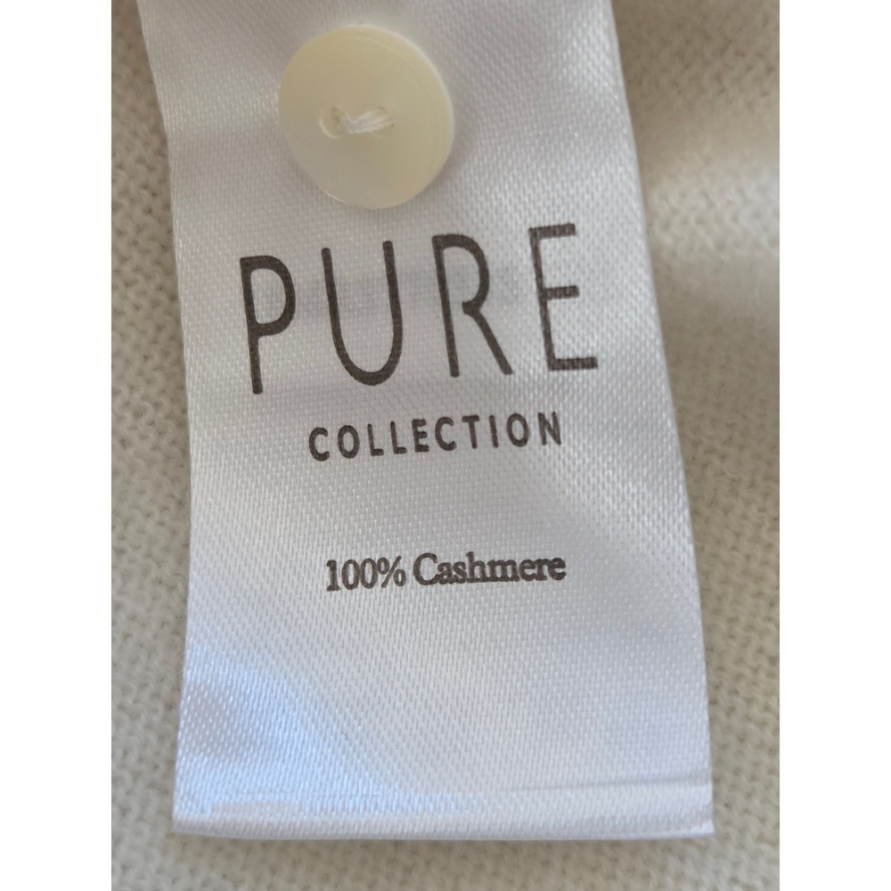 Pure Collection Cardigan 100% Cashmere Women US 14/16 Cream - Picture 6 of 6